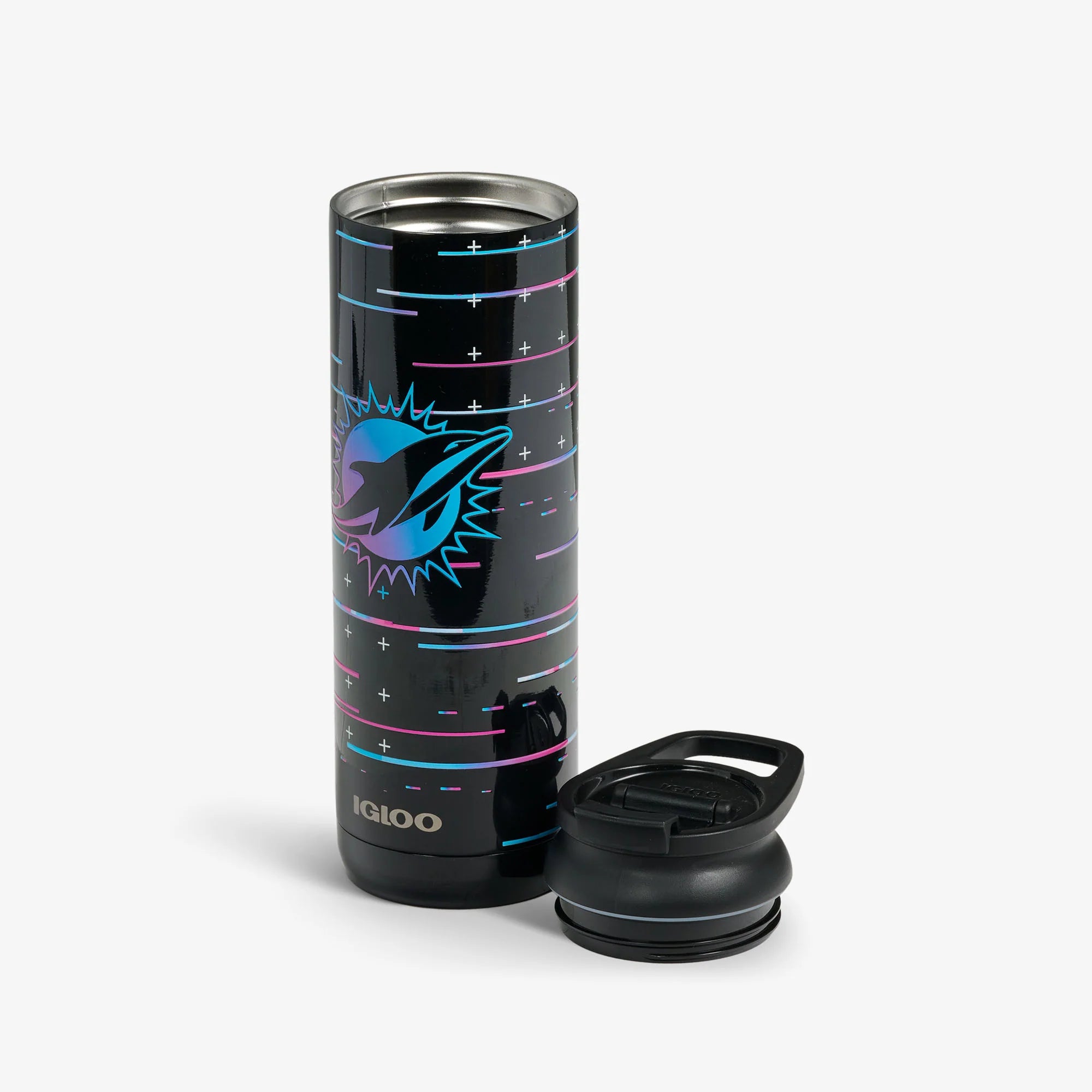 Igloo Camping Cooler NFL Neon Miami Dolphins 20 Oz Flip n Sip Tumbler - Image 3